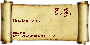 Beutum Zia névjegykártya